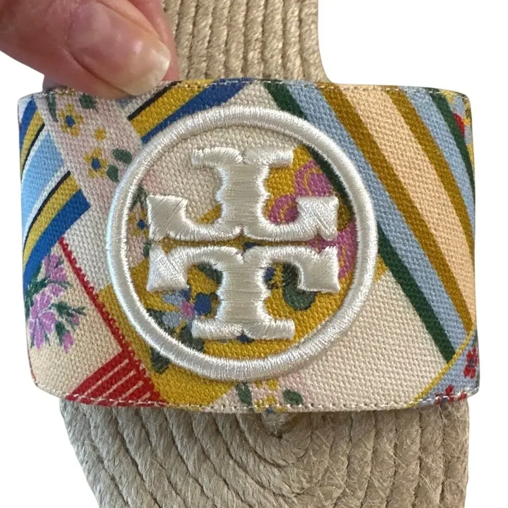 Tory Burch Benton‎ Espadrille Slides Multicolor Canvas 7.5 Boho